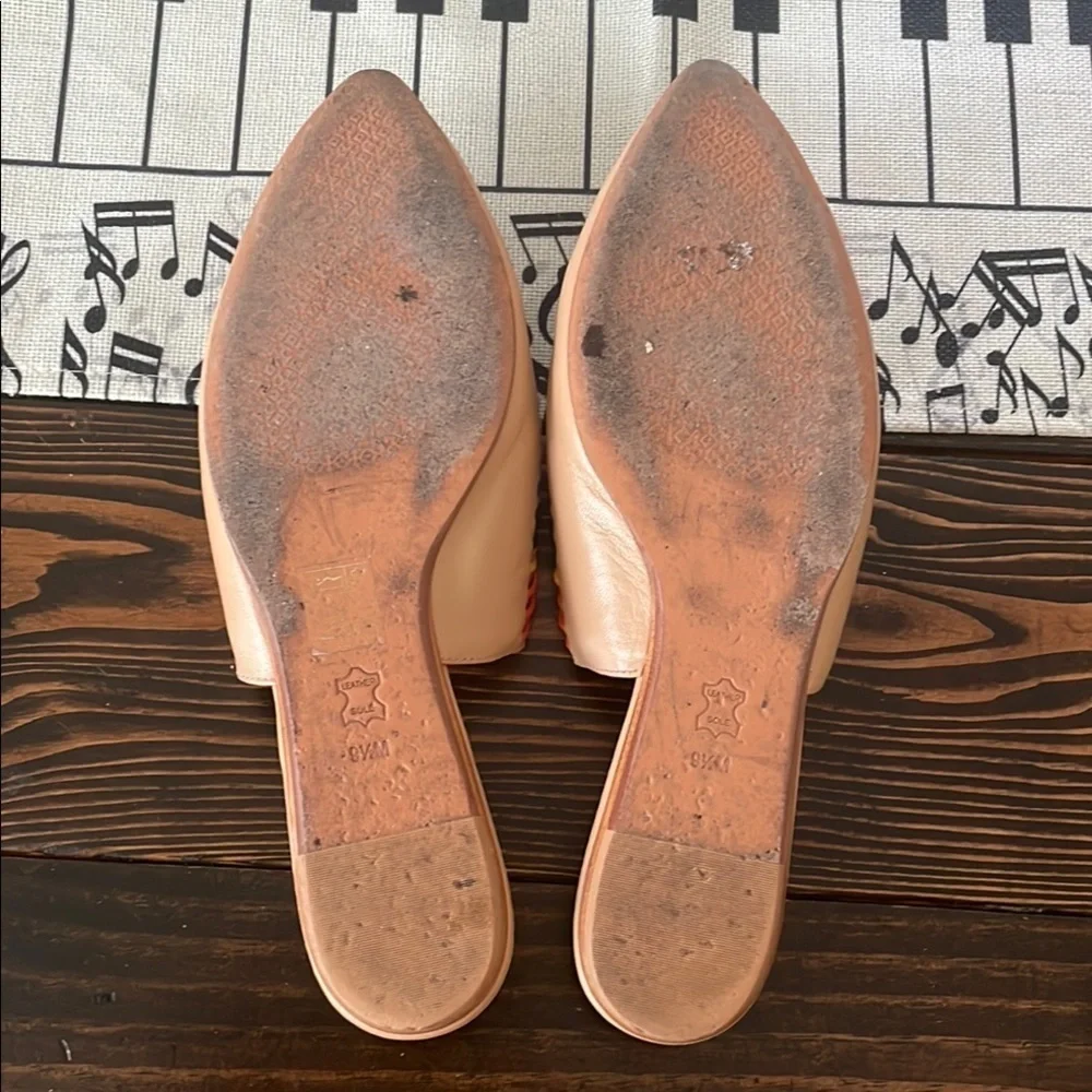 Tory Burch Siena Multicolor Leather Flat Pointy Mules